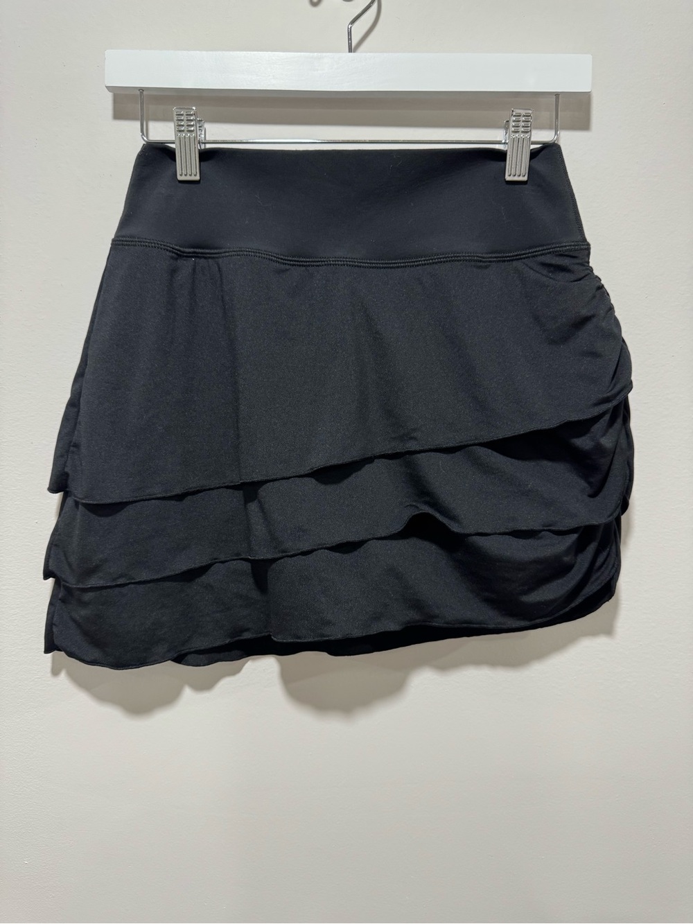 JoyLab Black Asymmetrical Tiered Ruffle Athletic Skort Tennis Golf Size S